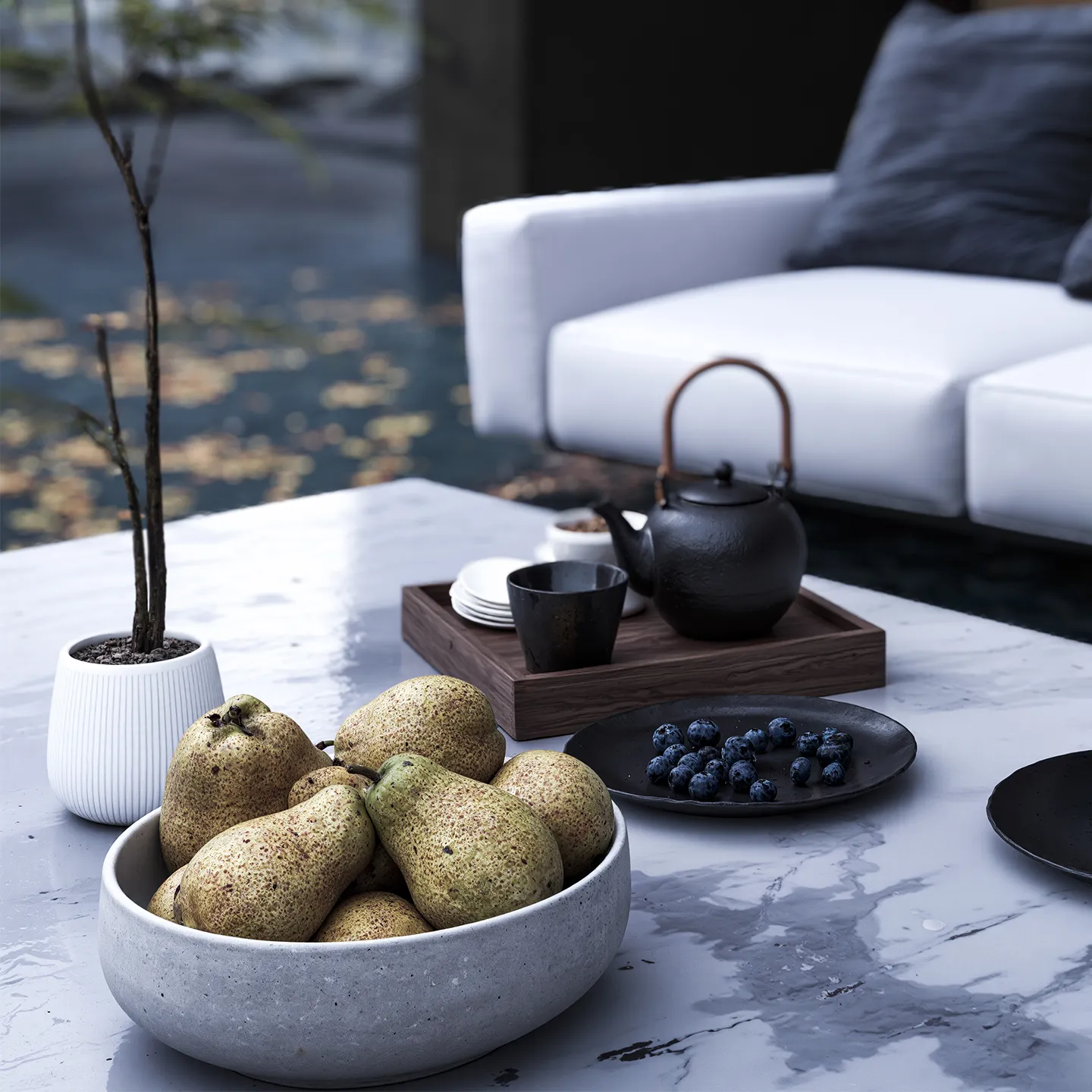 Дом на склоне среди холмов